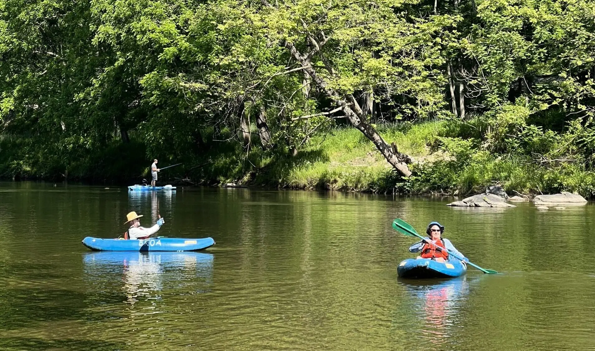 Fish the calm river section from our 1 man rafts is so simple.