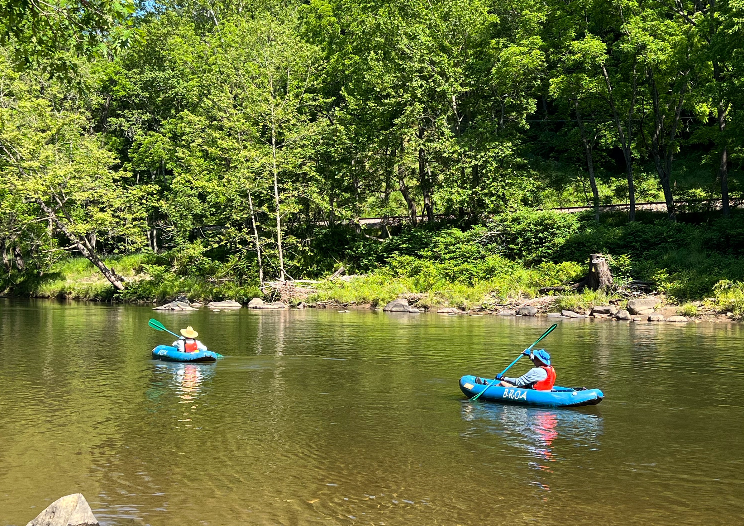Kayaking on the North Toe River near Bakersville North Carolina