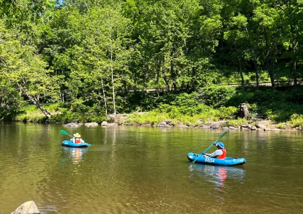 Kayaking on the North Toe River near Bakersville North Carolina
