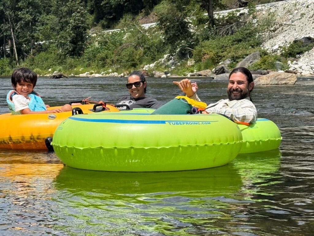 About Loafers Glory 1 Family enjoying tubing on the North Toe River with Loafers Glory near Bakersville, North Carolina
